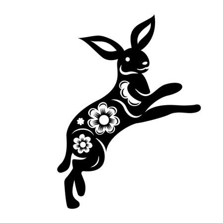 Chinese Zodiac Rabbit Compositionのイラスト素材