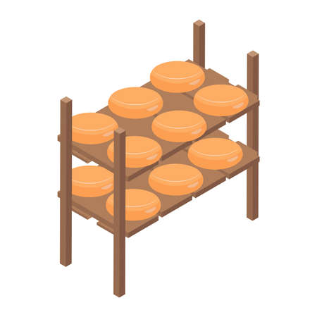 Cheese On Shelves Compositionのイラスト素材