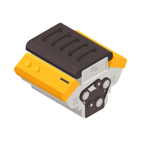 Car Engine Isometric Compositionのイラスト素材