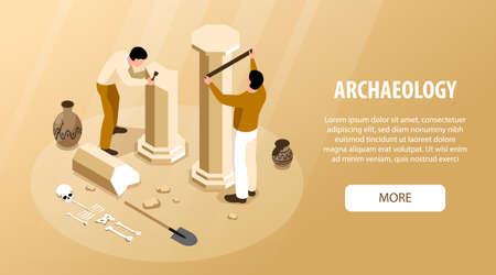 Archaeology Horizonal Bannerのイラスト素材