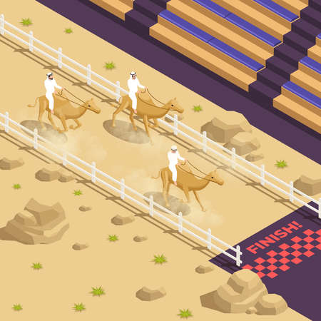 Arab Muslims Saudi Modern Isometric People Compositionのイラスト素材