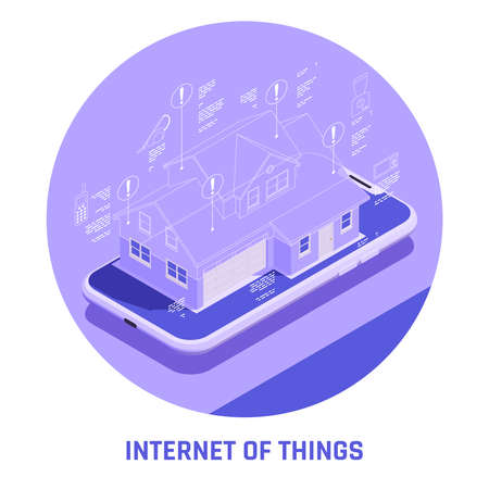 IOT Isometric Colored Compositionのイラスト素材