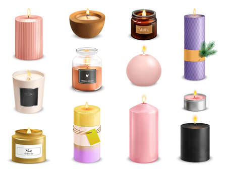 Realistic Candles Setのイラスト素材