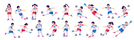 Flat Football Setのイラスト素材