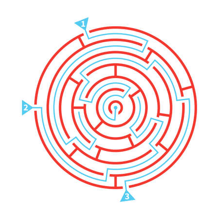 Labyrinth Flat Illustrationのイラスト素材