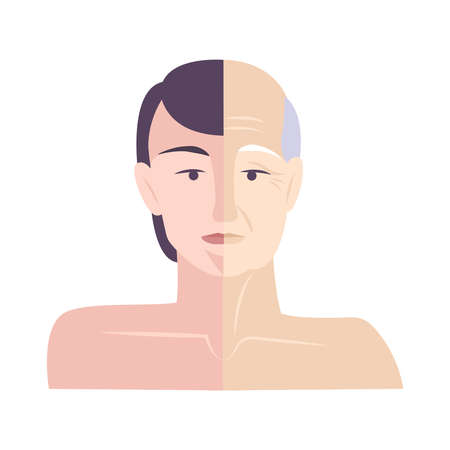 Aging Flat Conceptのイラスト素材