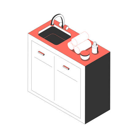 Sink Isometric Iconのイラスト素材