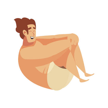 Man Diving Illustrationのイラスト素材