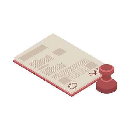 Document Isometric Iconのイラスト素材