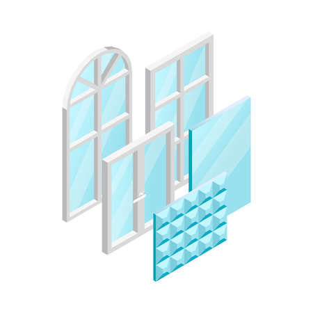 Glass Isometric Iconのイラスト素材