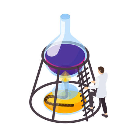 Science Isometric Iconのイラスト素材