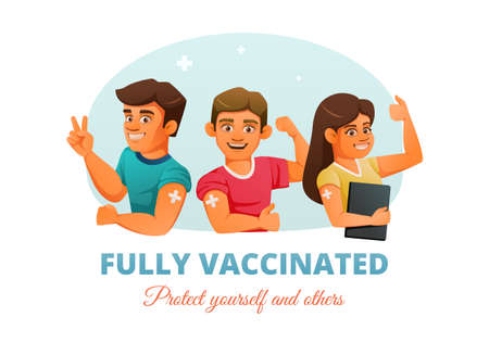 Vaccination Cartoon Posterのイラスト素材
