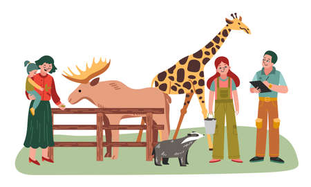 Zoo Flat Illustrationのイラスト素材