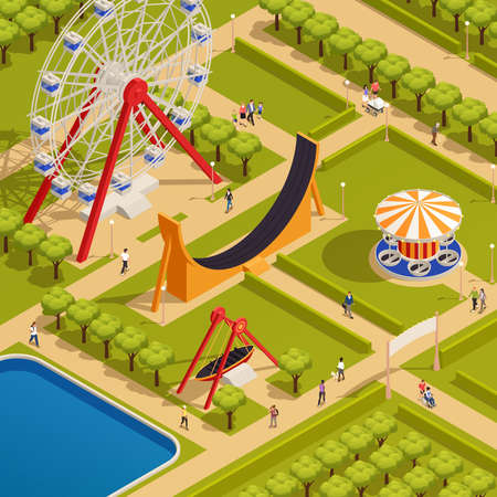 Amusement Park Isometricのイラスト素材