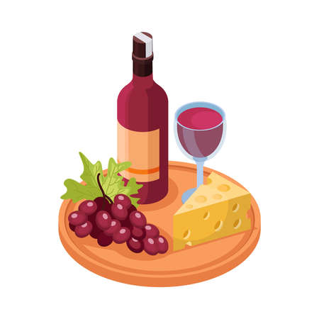 Wine Isometric Iconのイラスト素材