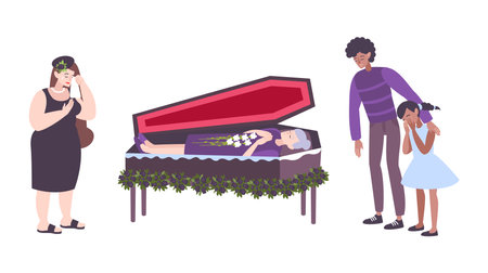 Funeral Flat Compositionのイラスト素材