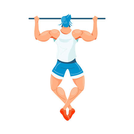 Man Doing Pull Upのイラスト素材