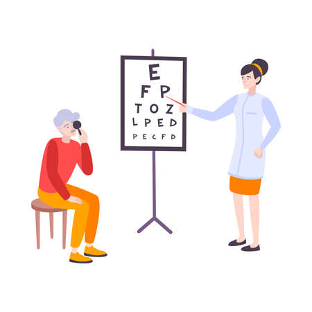 Flat Eye Test Illustrationのイラスト素材