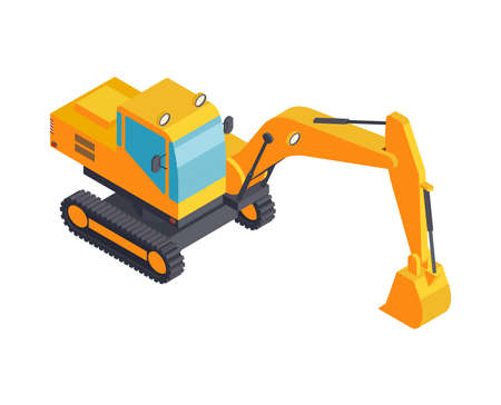 Isometric Excavator Iconのイラスト素材