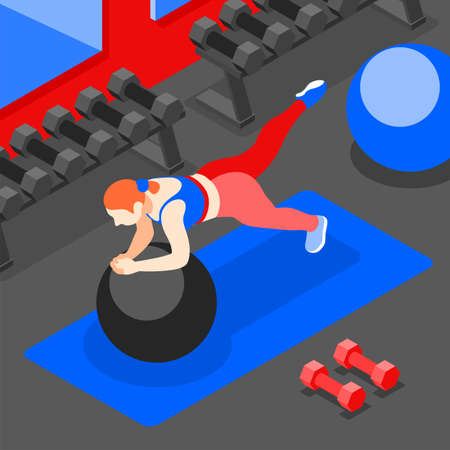 Fitness Ball Workout Backgroundのイラスト素材