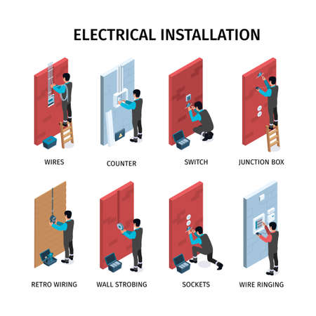 Electrical Installation Compositions Setのイラスト素材