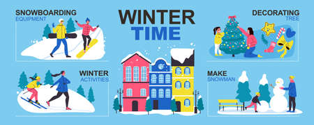 Winter Time Infographics Layoutのイラスト素材