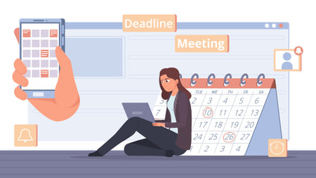 Deadline Meeting Reminders Compositionのイラスト素材