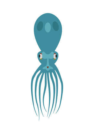 Flat Cuttlefish Illustrationのイラスト素材
