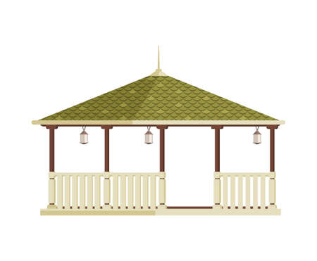 Gazebo Flat Iconのイラスト素材