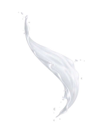 Milk Splash Realistic Compositionのイラスト素材