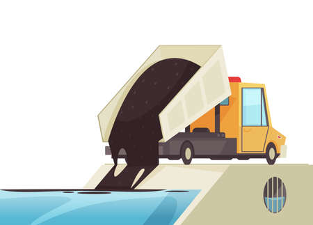 Truck Spoiling Waste Compositionのイラスト素材