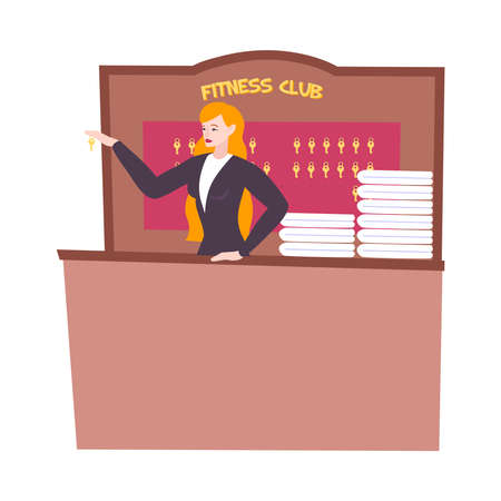 Fitness Club Receptionist Compositionのイラスト素材