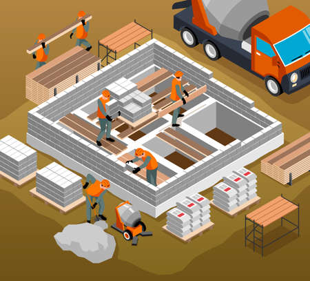 House Construction Backgroundのイラスト素材