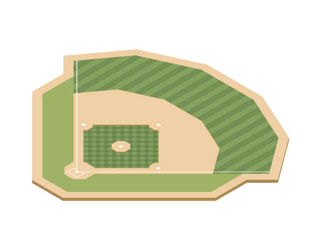 Baseball Field Isometric Compositionのイラスト素材