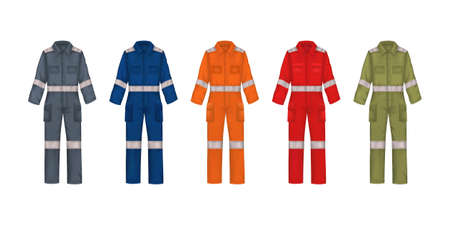 Overall Uniform Realistic Setのイラスト素材