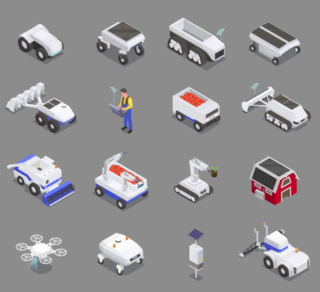 Agriculture Automation Setのイラスト素材