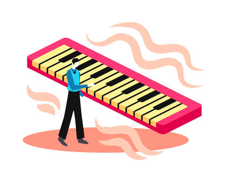 Playing Keys Music Compositionのイラスト素材