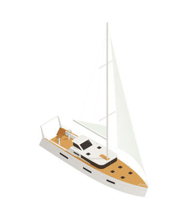 Sail Yacht Boat Compositionのイラスト素材