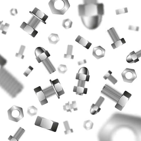 Screws And Bolts Realistic Setのイラスト素材
