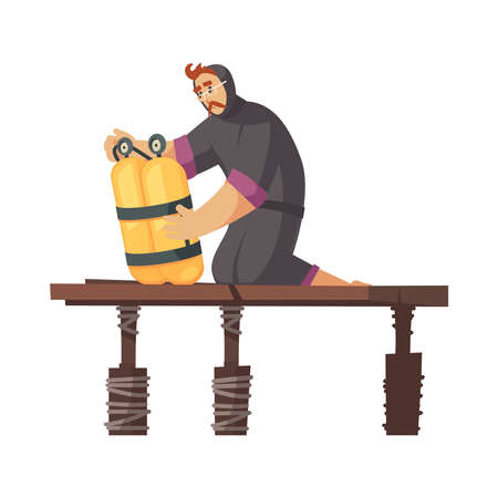 Preparing To Dive Compositionのイラスト素材