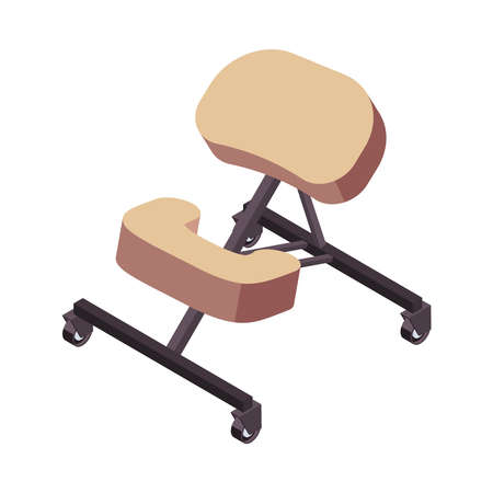 Massage Stool Isometric Compositionのイラスト素材