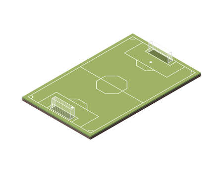 Football Field Isometric Compositionのイラスト素材