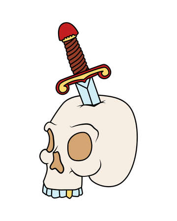 Sword In Skull Compositionのイラスト素材