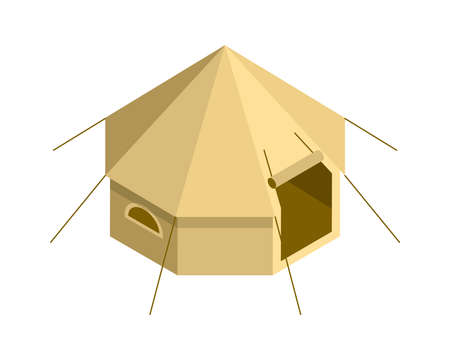 Isometric Safari Tent Compositionのイラスト素材