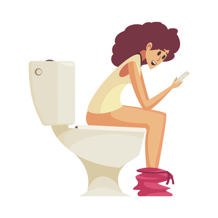 Toilet Gadget Addiction Compositionのイラスト素材