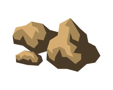 Cliff Rocks Isometric Compositionのイラスト素材