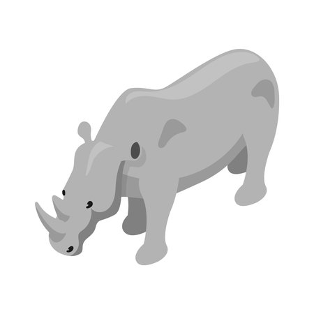 Isometric Safari Rhinoceros Compositionのイラスト素材