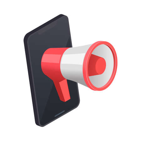 Smartphone Promotion Megaphone Compositionのイラスト素材