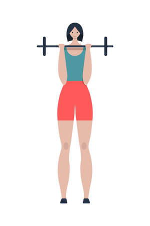 Woman Weight Lifting Compositionのイラスト素材