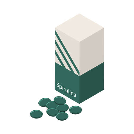 Vitamins With Spirulina Compositionのイラスト素材